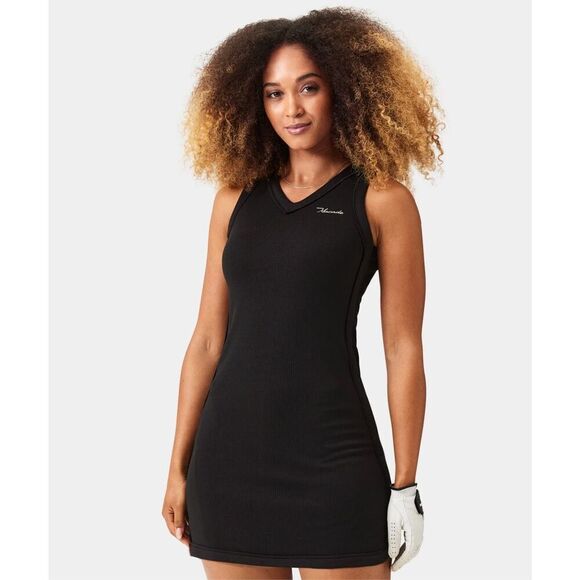 Makade Golf Dress size XL Black Ribbed V-neck Sleeveless - Picture 1 of 10